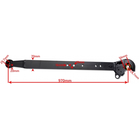 2x CIĘGŁO BOCZNE DOLNE BELKA RAMIĘ 970mm MF-255 3512 28mm